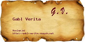 Gabl Verita névjegykártya